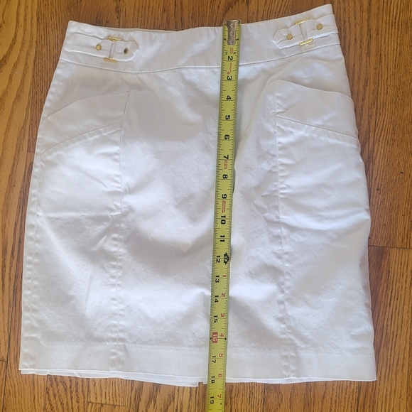 Calvin Klein White Ruched Mini Pencil Skirt - Picture 2 of 10